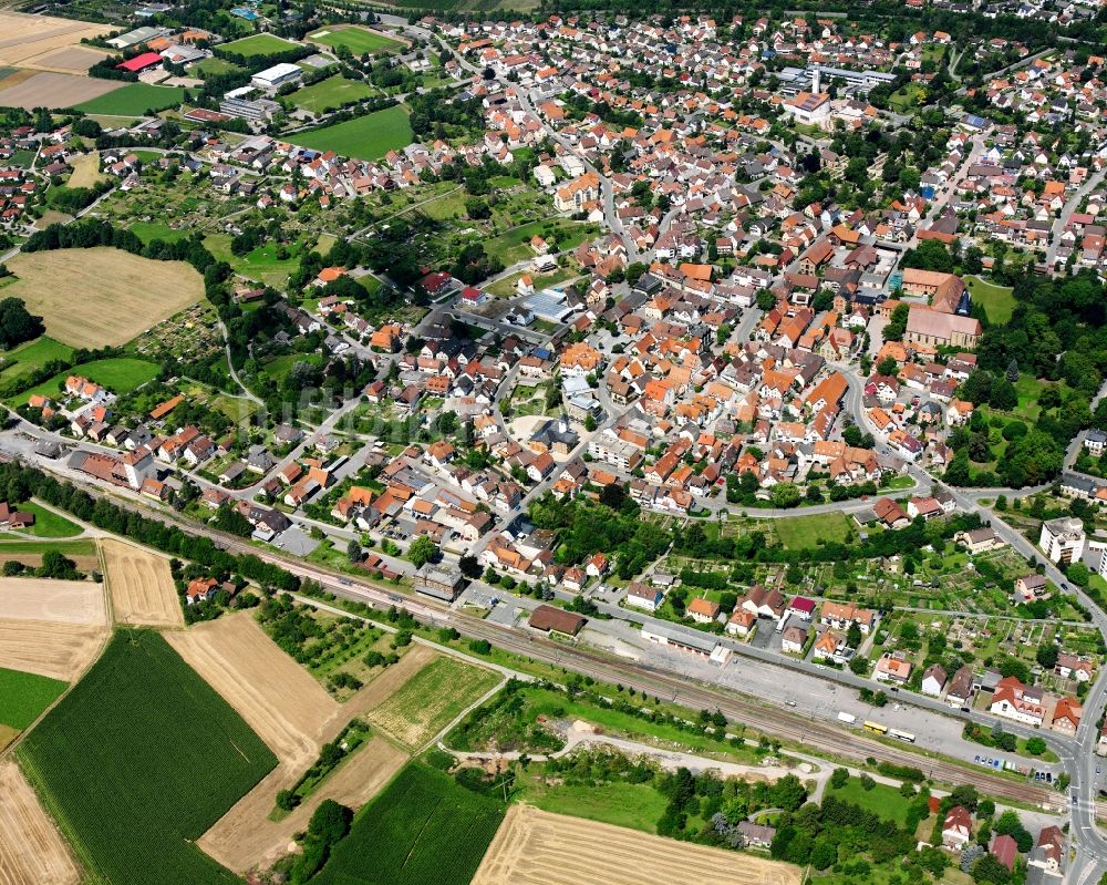 Luftbild Stetten a.H. - Ortsansicht am Rande von landwirtschaftlichen Feldern in Stetten a.H. im Bundesland Baden-Württemberg, Deutschland