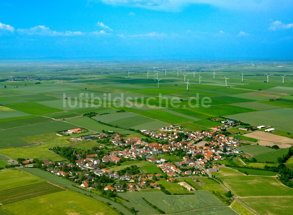 Luftbild Stetten - Ortsansicht am Rande von landwirtschaftlichen Feldern in Stetten im Bundesland Rheinland-Pfalz, Deutschland