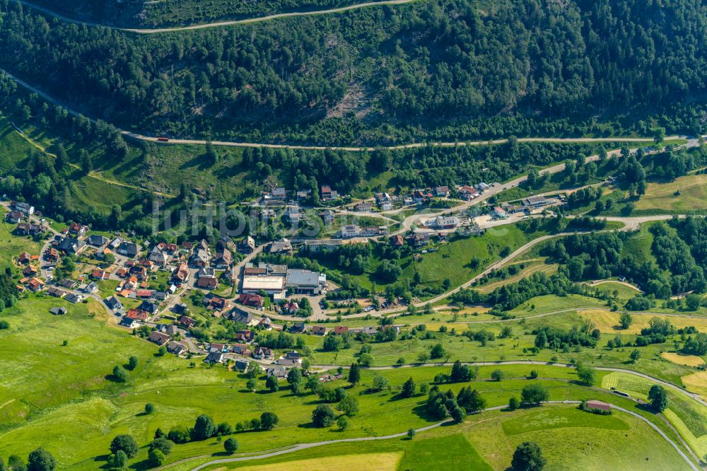 Luftbild Todtnau - Ortsansicht am Rande von landwirtschaftlichen Feldern in Todtnau im Bundesland Baden-Württemberg, Deutschland