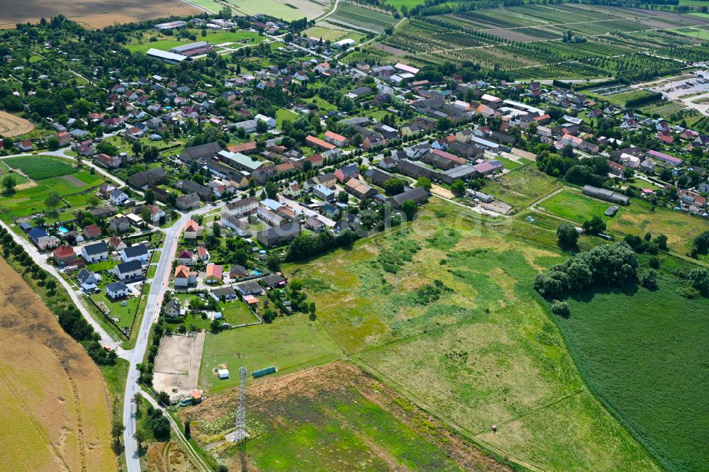 Luftaufnahme Tremmen - Ortsansicht am Rande von landwirtschaftlichen Feldern in Tremmen im Bundesland Brandenburg, Deutschland