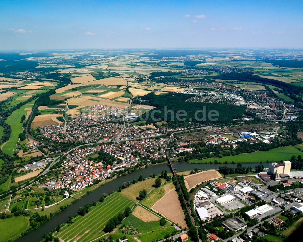 Luftbild Untergriesheim - Ortsansicht am Rande von landwirtschaftlichen Feldern in Untergriesheim im Bundesland Baden-Württemberg, Deutschland