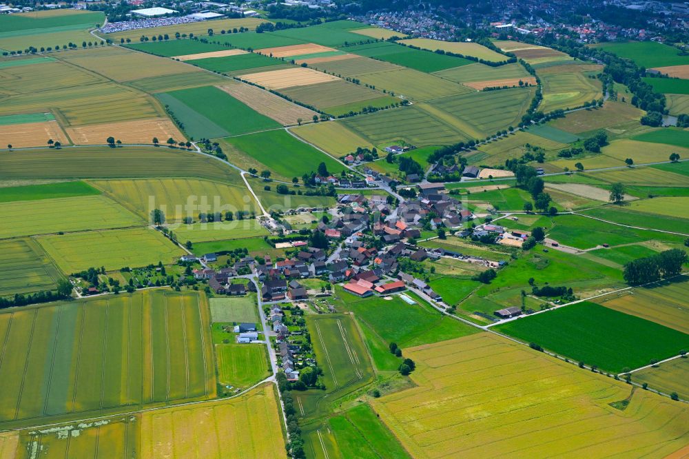 Luftaufnahme Vahle - Ortsansicht am Rande von landwirtschaftlichen Feldern in Vahle im Bundesland Niedersachsen, Deutschland