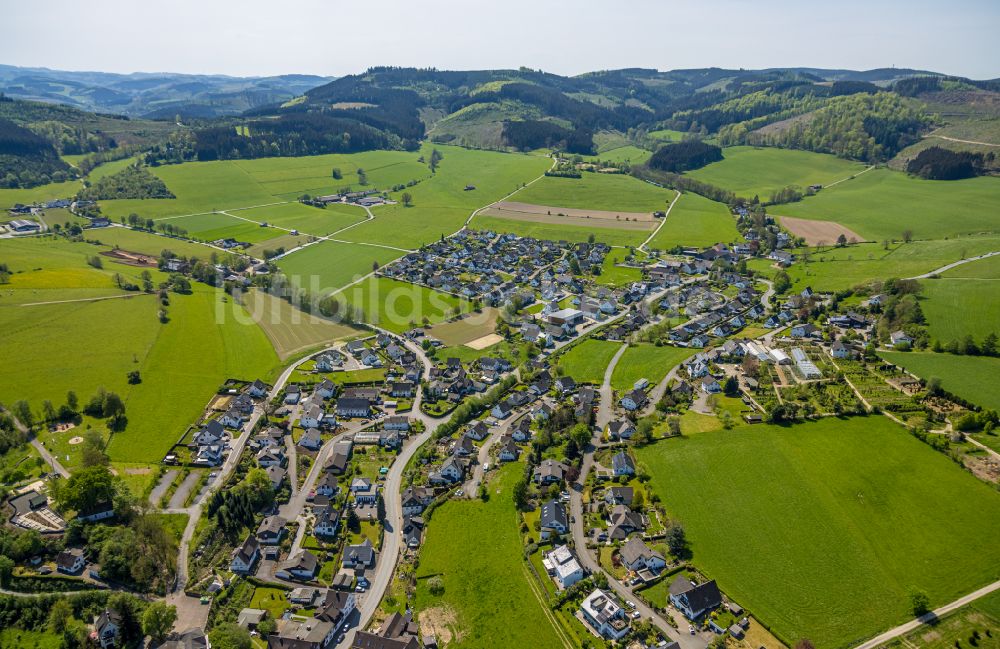 Luftbild Wenholthausen - Ortsansicht am Rande von landwirtschaftlichen Feldern in Wenholthausen im Bundesland Nordrhein-Westfalen, Deutschland