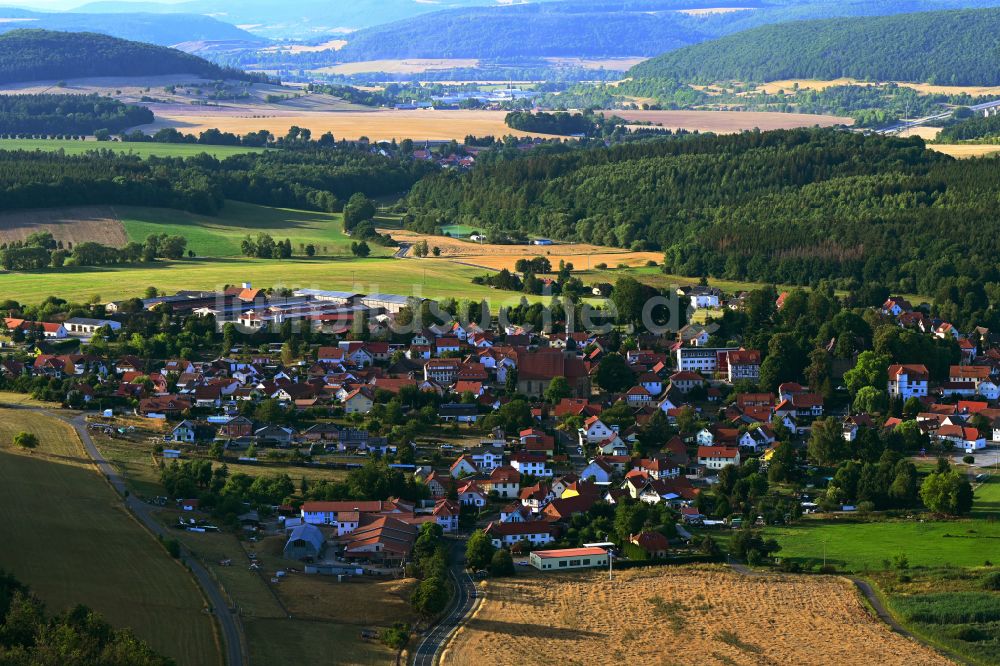 Rentwertshausen aus der Vogelperspektive: Ortsansicht in Rentwertshausen im Bundesland Thüringen, Deutschland