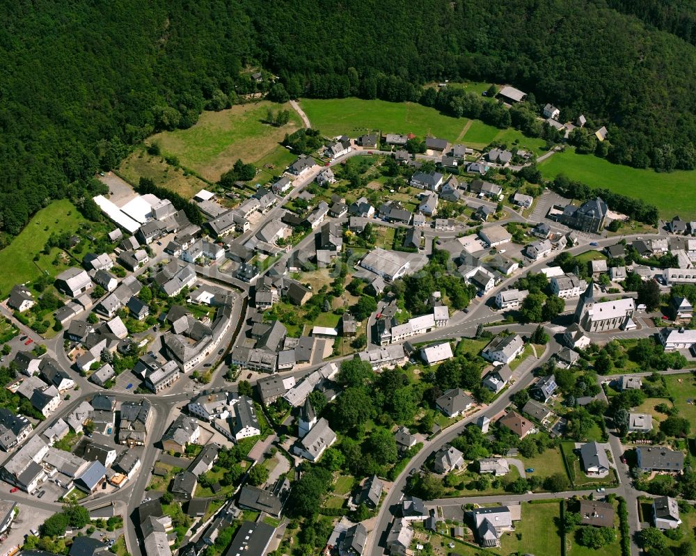 Rhaunen von oben - Ortsansicht in Rhaunen im Bundesland Rheinland-Pfalz, Deutschland