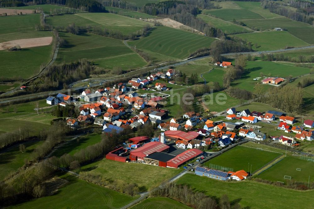 Luftaufnahme Brand - Ortsansicht der Rhön- Gemeinde Brand im Bundesland Hessen, Deutschland