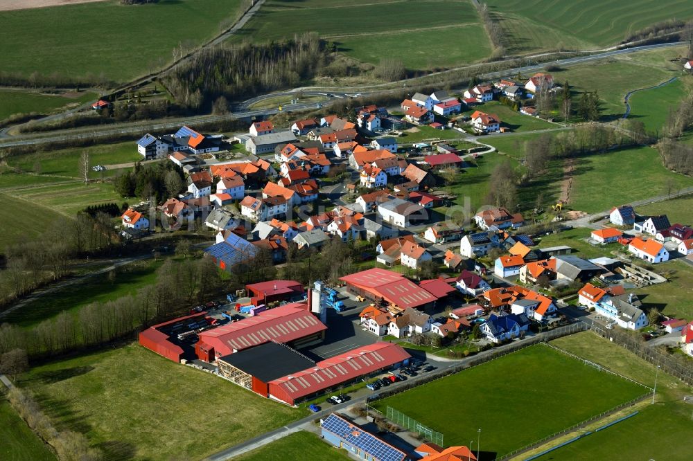 Brand von oben - Ortsansicht der Rhön- Gemeinde Brand im Bundesland Hessen, Deutschland