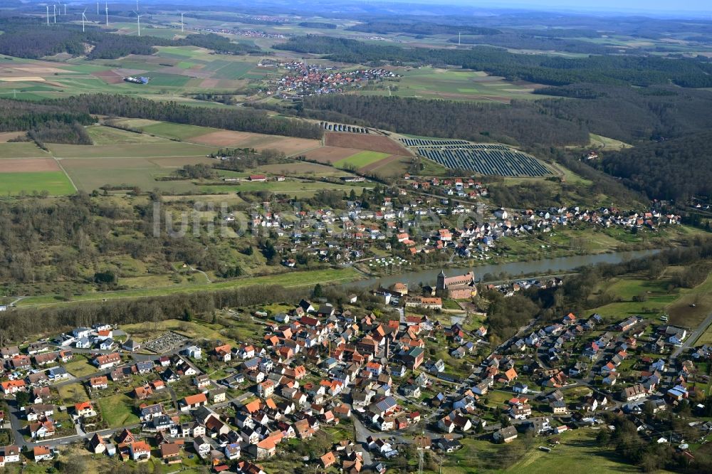 Rothenfels aus der Vogelperspektive: Ortsansicht in Rothenfels im Bundesland Bayern, Deutschland