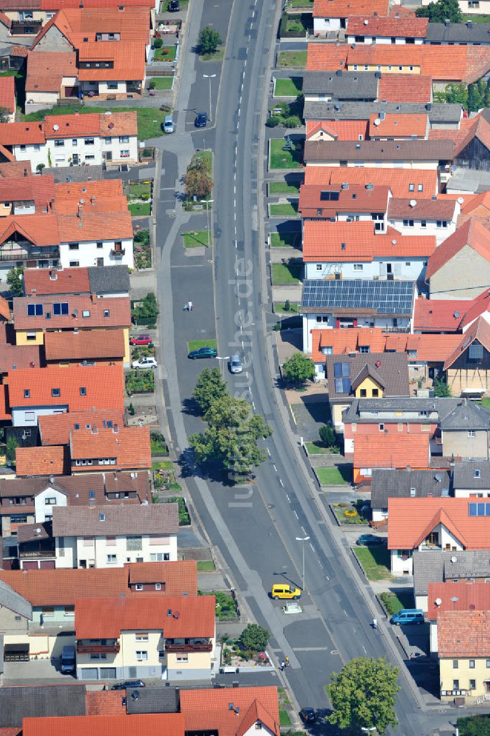 Sandberg aus der Vogelperspektive: Ortsansicht von Sandberg in Bayern