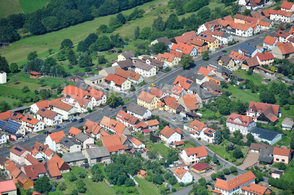 Sandberg von oben - Ortsansicht von Sandberg in Bayern