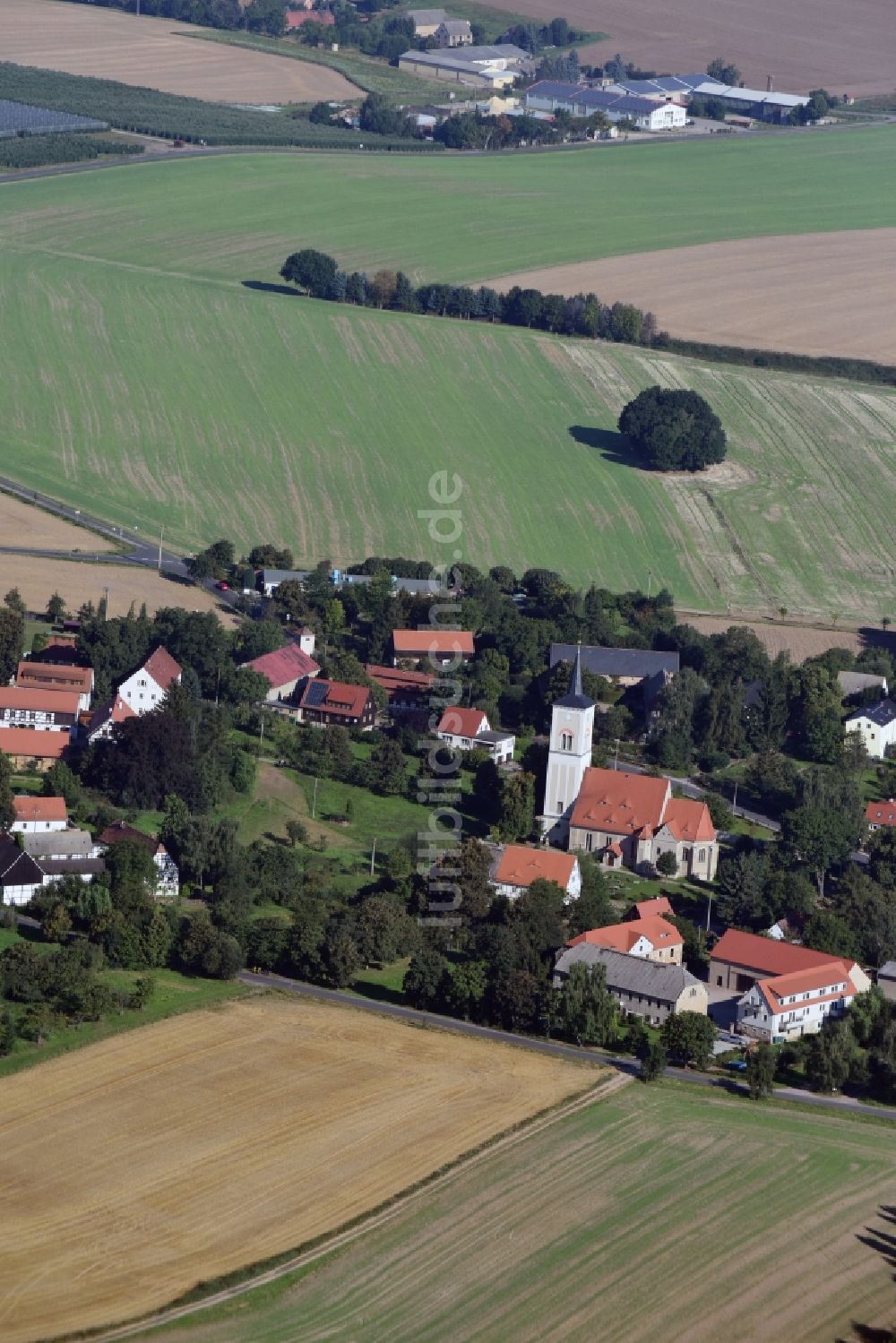 Scharfenberg von oben - Ortsansicht in Scharfenberg im Bundesland Sachsen