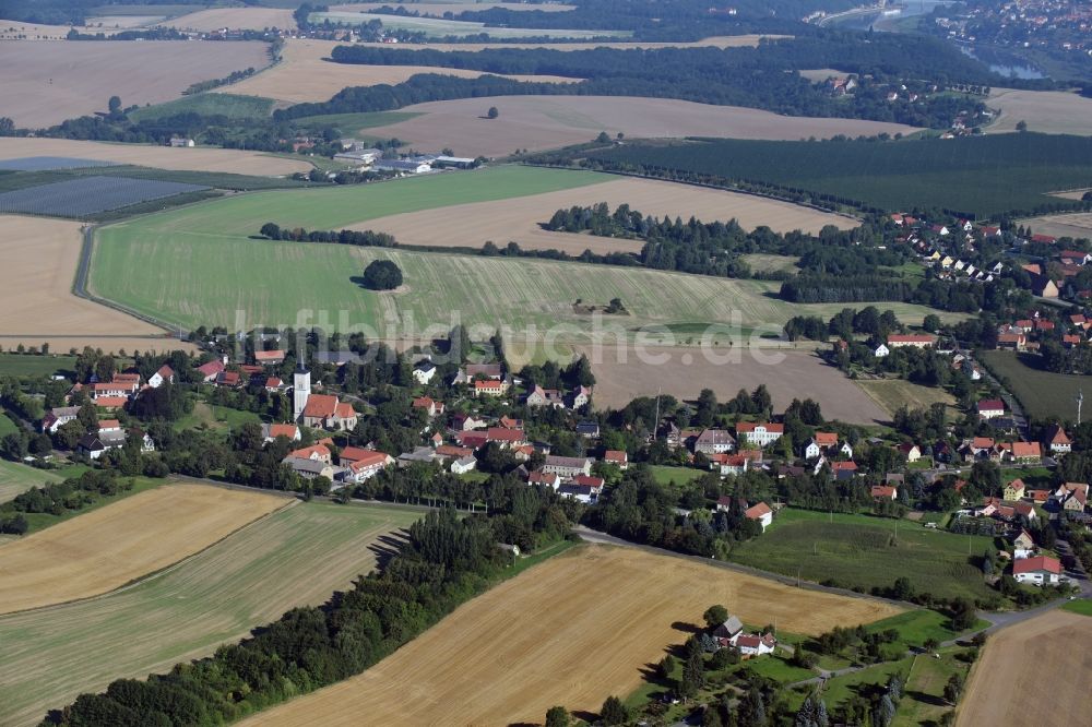 Scharfenberg aus der Vogelperspektive: Ortsansicht in Scharfenberg im Bundesland Sachsen