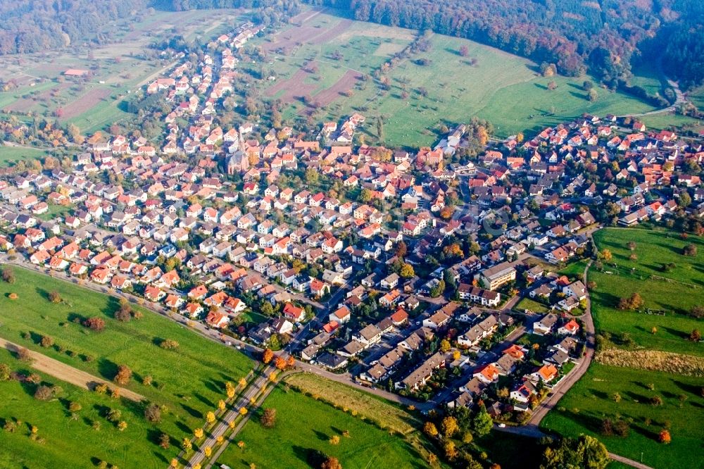 Schöllbronn aus der Vogelperspektive: Ortsansicht in Schöllbronn im Bundesland Baden-Württemberg, Deutschland