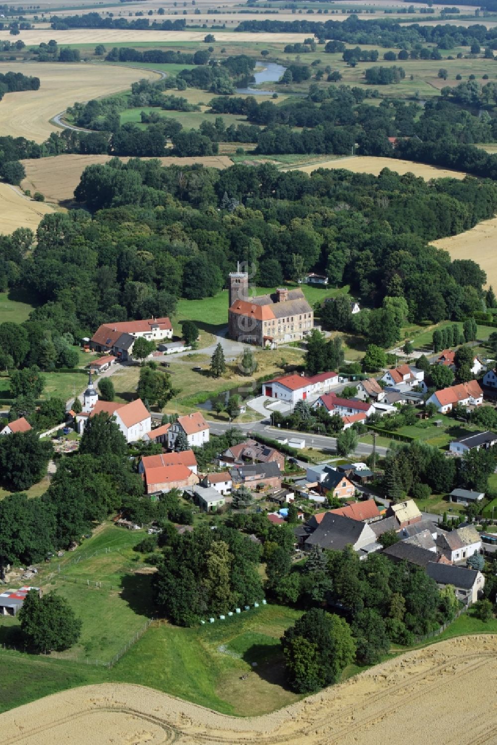 Luftaufnahme Schnaditz - Ortsansicht in Schnaditz im Bundesland Sachsen