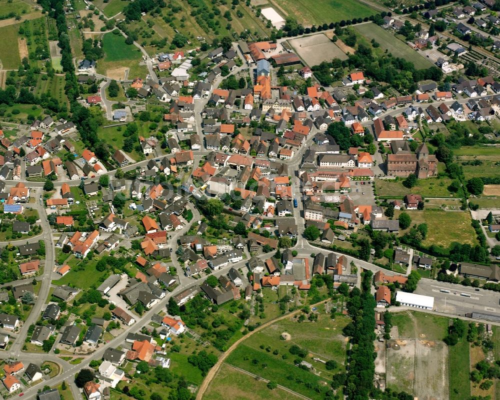 Luftaufnahme Schwarzach - Ortsansicht in Schwarzach im Bundesland Baden-Württemberg, Deutschland