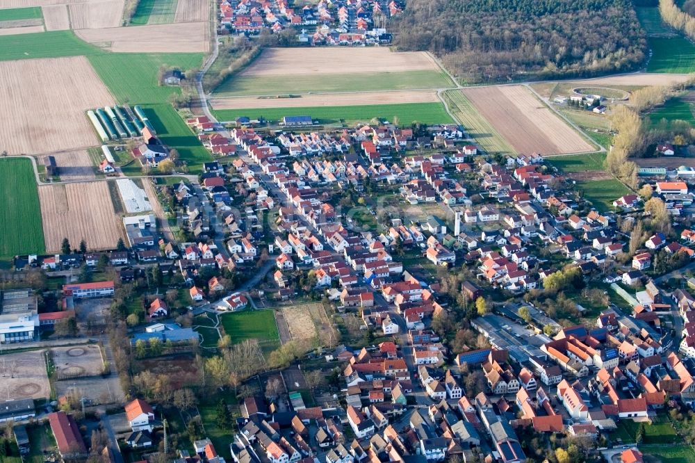 Luftbild Schwegenheim - Ortsansicht in Schwegenheim im Bundesland Rheinland-Pfalz