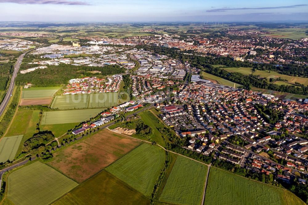 Luftaufnahme Sennfeld - Ortsansicht in Sennfeld im Bundesland Bayern, Deutschland