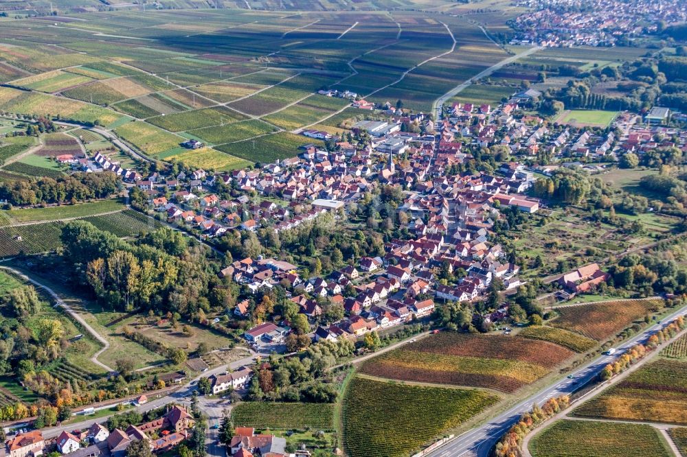 Luftbild Siebeldingen - Ortsansicht in Siebeldingen im Bundesland Rheinland-Pfalz, Deutschland