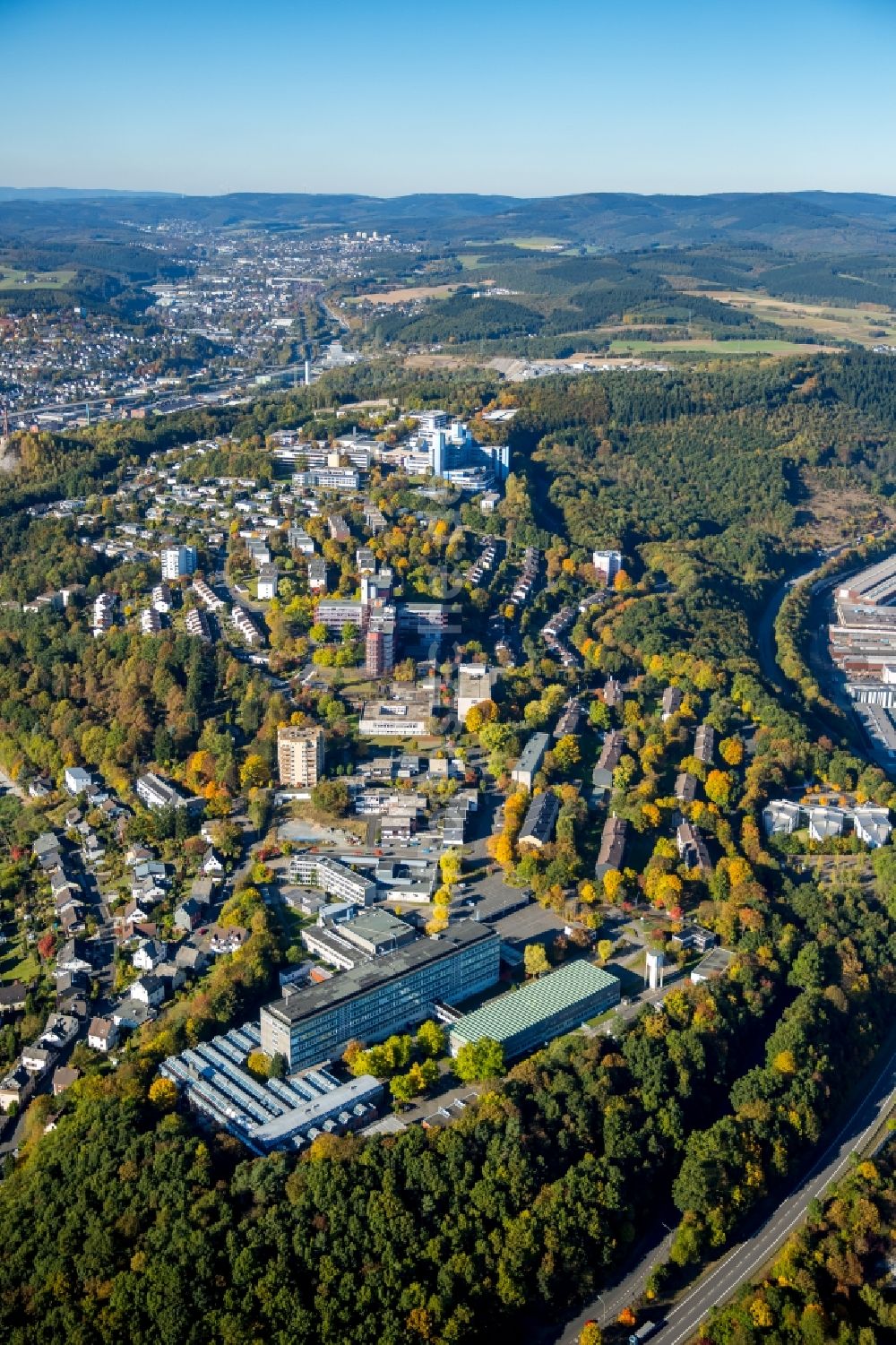 Siegen aus der Vogelperspektive: Ortsansicht in Siegen im Bundesland Nordrhein-Westfalen