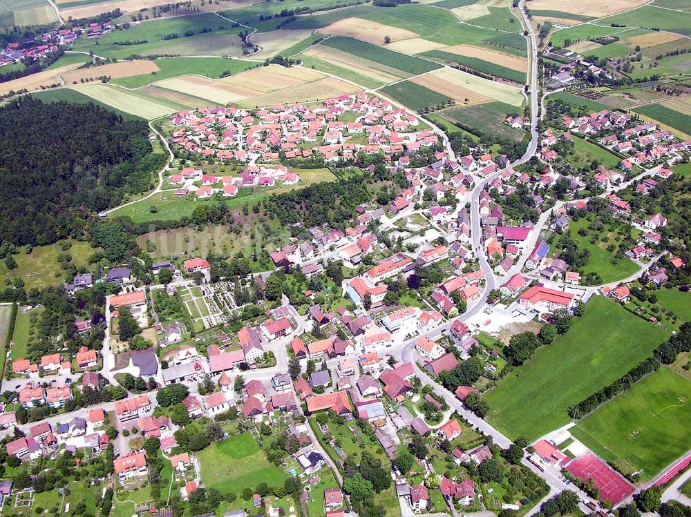 Luftbild Gründelhardt (zu Frankenhardt) / Baden-Württemberg - Ortsansicht mit Stadtzentrum