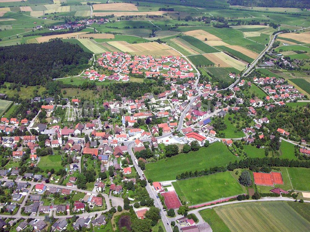 Luftaufnahme Gründelhardt (zu Frankenhardt) / Baden-Württemberg - Ortsansicht mit Stadtzentrum