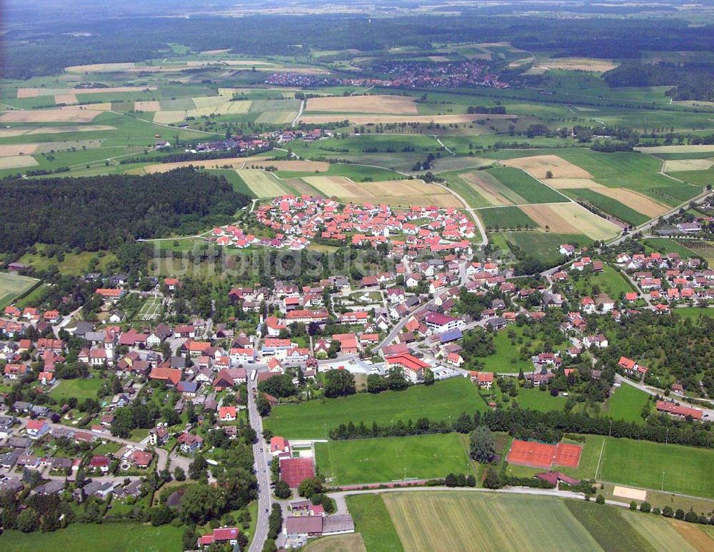 Gründelhardt (zu Frankenhardt) / Baden-Württemberg von oben - Ortsansicht mit Stadtzentrum