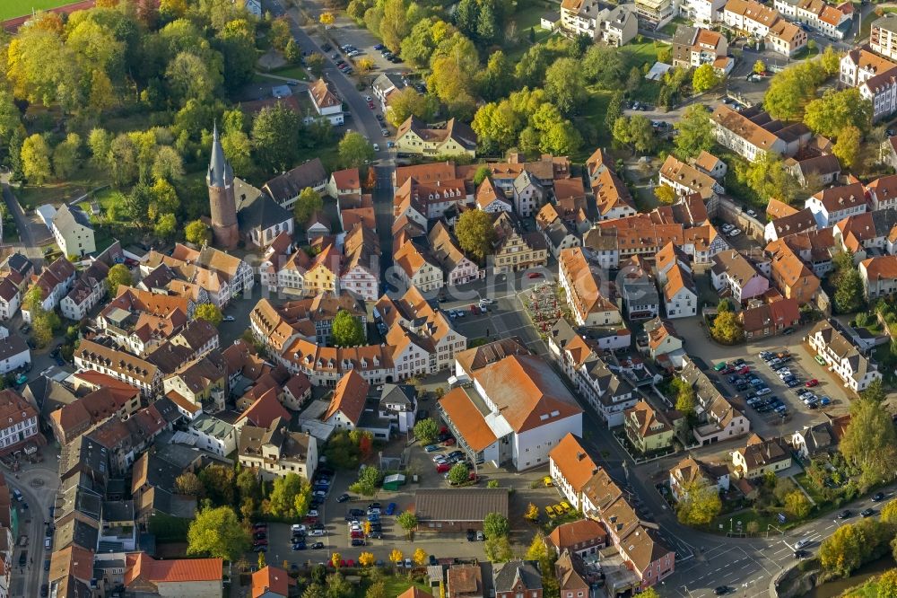 Luftaufnahme Ottweiler - Ortsansicht des Stadtzentrums und der Innenstadt von Ottweiler im Bundesland Saarland