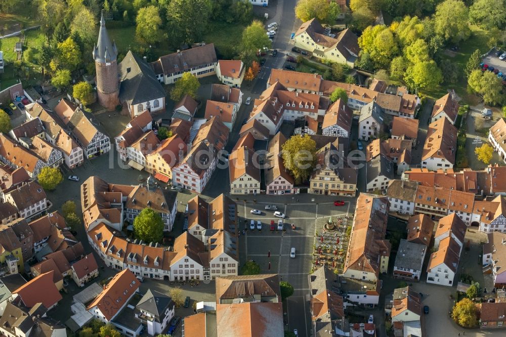 Ottweiler aus der Vogelperspektive: Ortsansicht des Stadtzentrums und der Innenstadt von Ottweiler im Bundesland Saarland