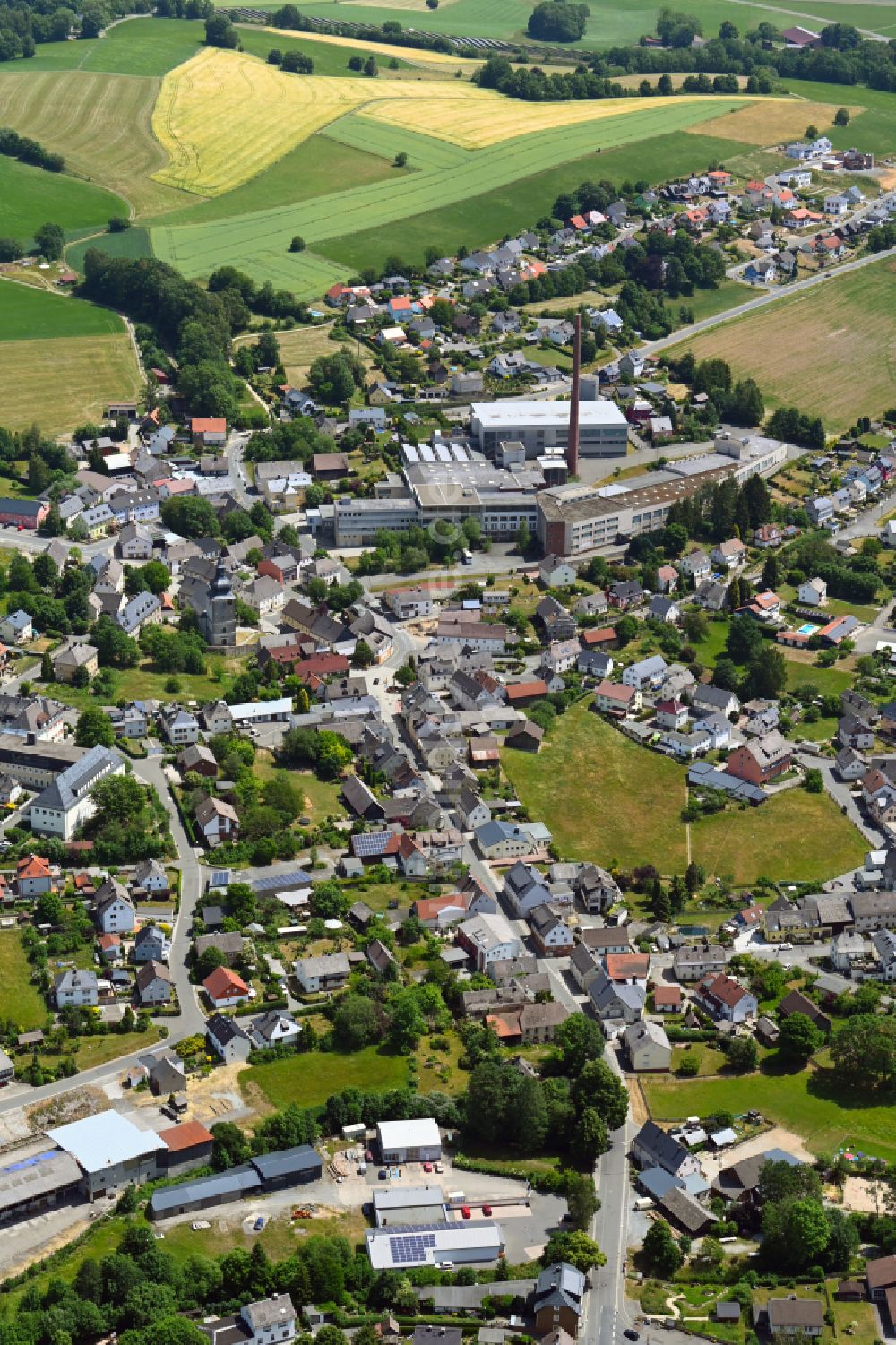 Stammbach aus der Vogelperspektive: Ortsansicht in Stammbach im Bundesland Bayern, Deutschland