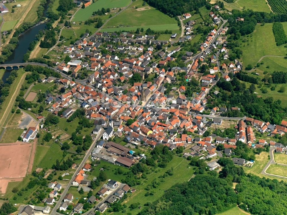 Staudernheim aus der Vogelperspektive: Ortsansicht von Staudernheim im Bundesland Rheinland-Pfalz