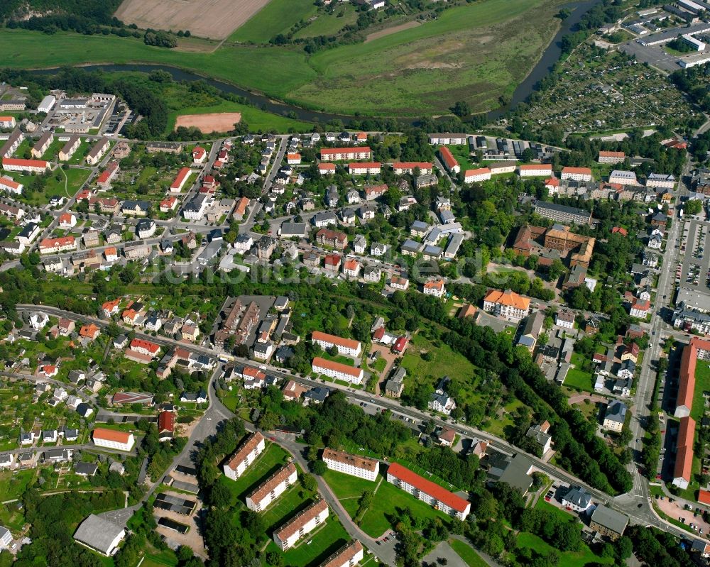 Stöbnig von oben - Ortsansicht in Stöbnig im Bundesland Sachsen, Deutschland