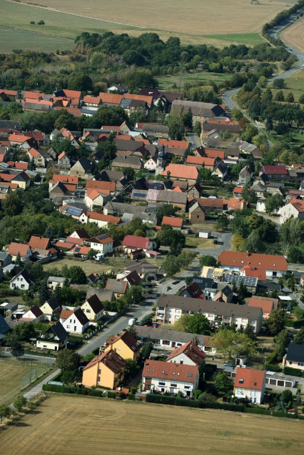 Luftaufnahme Steigra - Ortsansicht in Steigra im Bundesland Sachsen-Anhalt