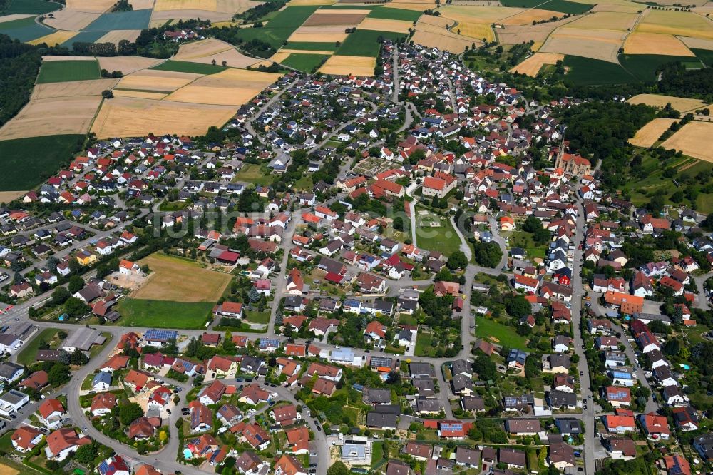 Luftaufnahme Stein am Kocher - Ortsansicht in Stein am Kocher im Bundesland Baden-Württemberg, Deutschland