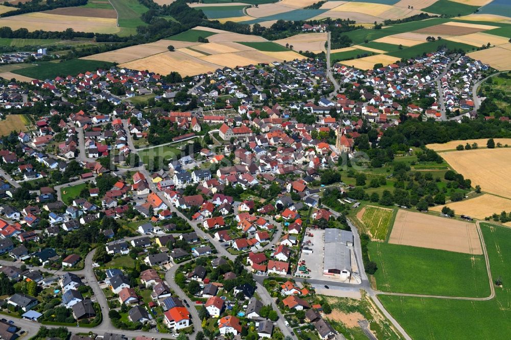 Luftbild Stein am Kocher - Ortsansicht in Stein am Kocher im Bundesland Baden-Württemberg, Deutschland