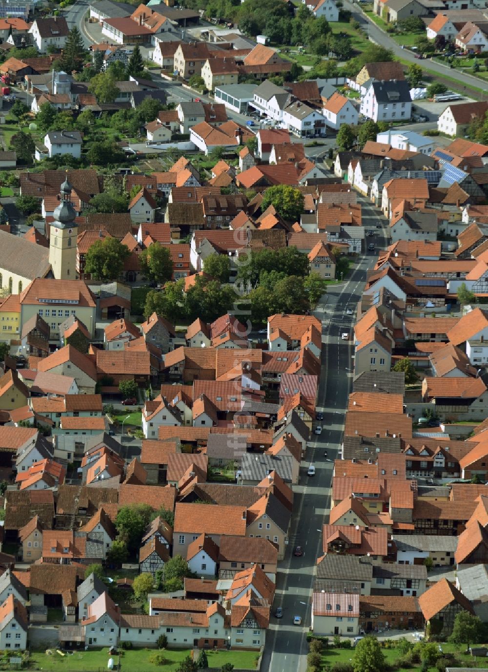 Stockheim von oben - Ortsansicht in Stockheim im Bundesland Bayern