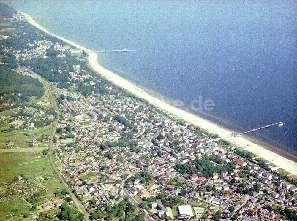 Luftaufnahme Ahlbeck / Usedom - MV - Ortsansicht des Strandbereiches von Ahlbeck / Usedom.