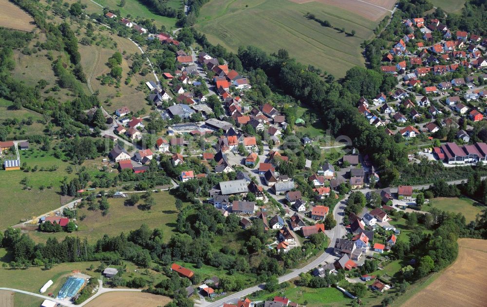 Vellberg aus der Vogelperspektive: Ortsansicht von Talheim im Bundesland Baden-Württemberg