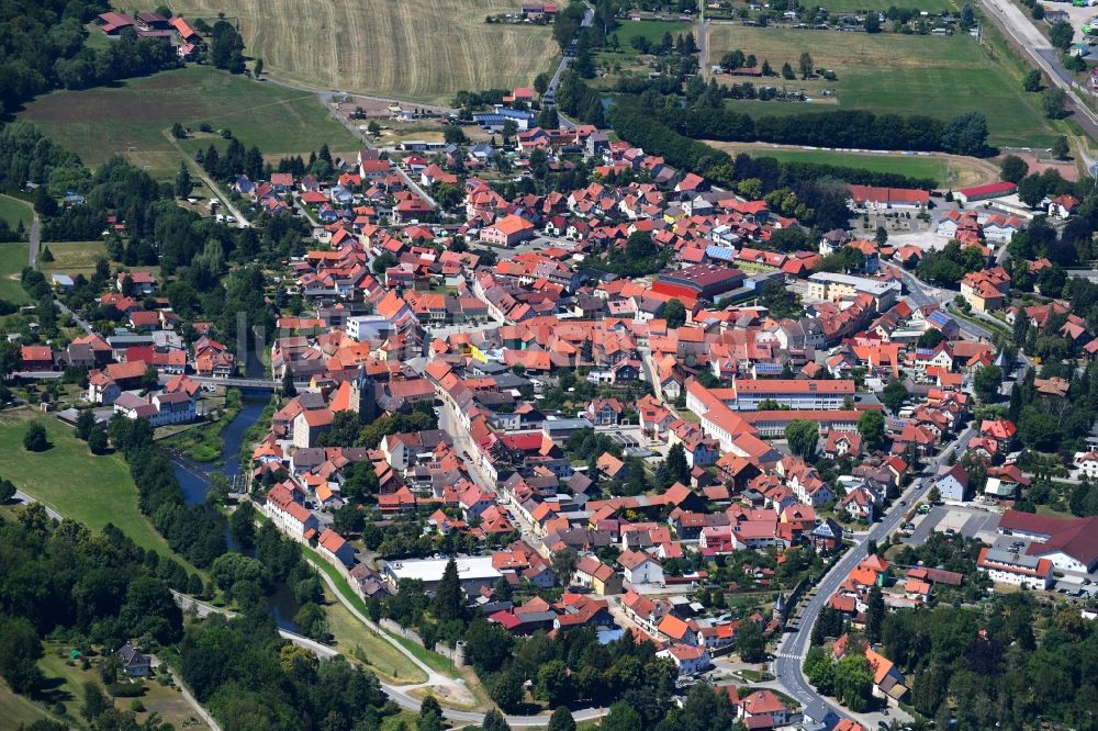 Themar von oben - Ortsansicht in Themar im Bundesland Thüringen, Deutschland