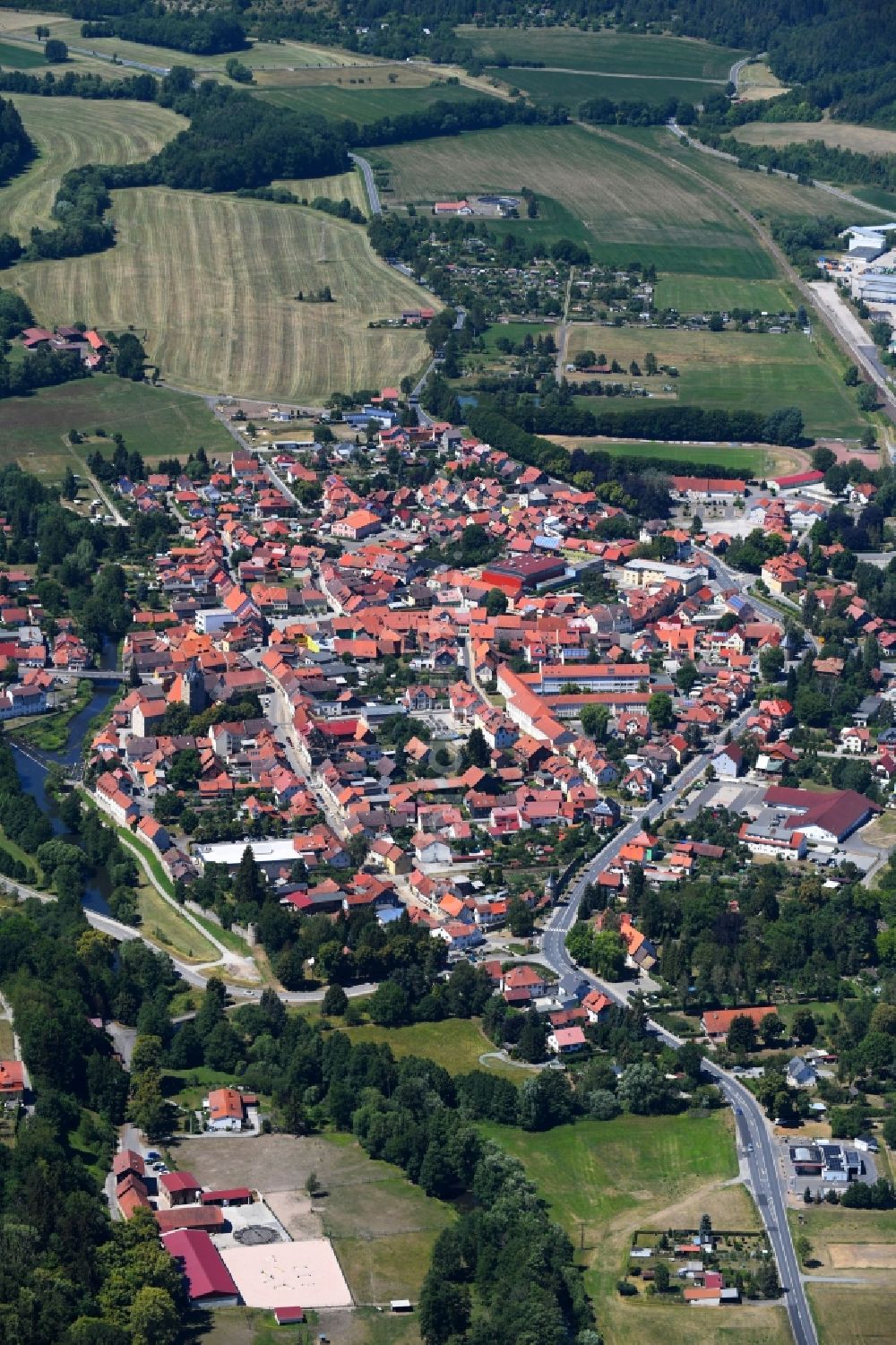 Themar aus der Vogelperspektive: Ortsansicht in Themar im Bundesland Thüringen, Deutschland