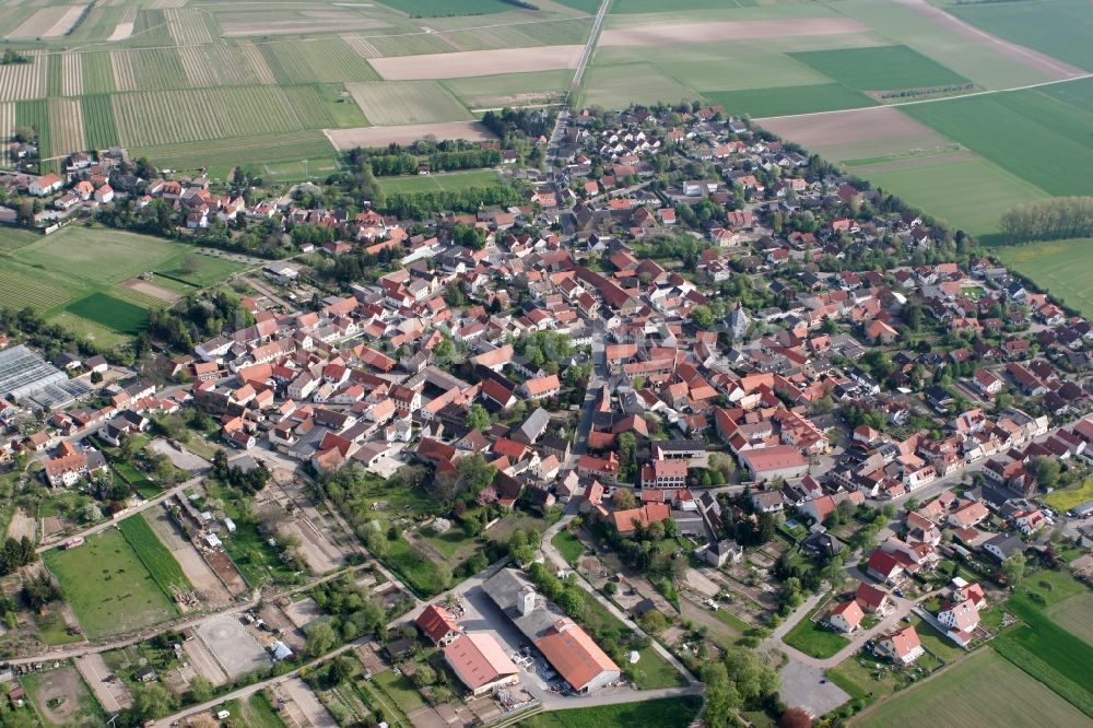 Uelversheim von oben - Ortsansicht von Uelversheim im Bundesland Rheinland-Pfalz