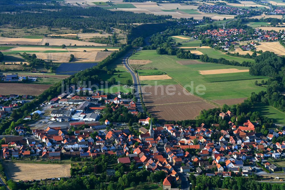 Luftaufnahme Unsleben - Ortsansicht in Unsleben im Bundesland Bayern, Deutschland