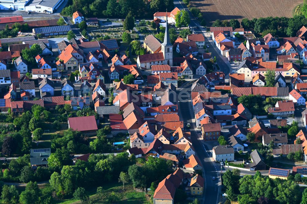 Unsleben aus der Vogelperspektive: Ortsansicht in Unsleben im Bundesland Bayern, Deutschland