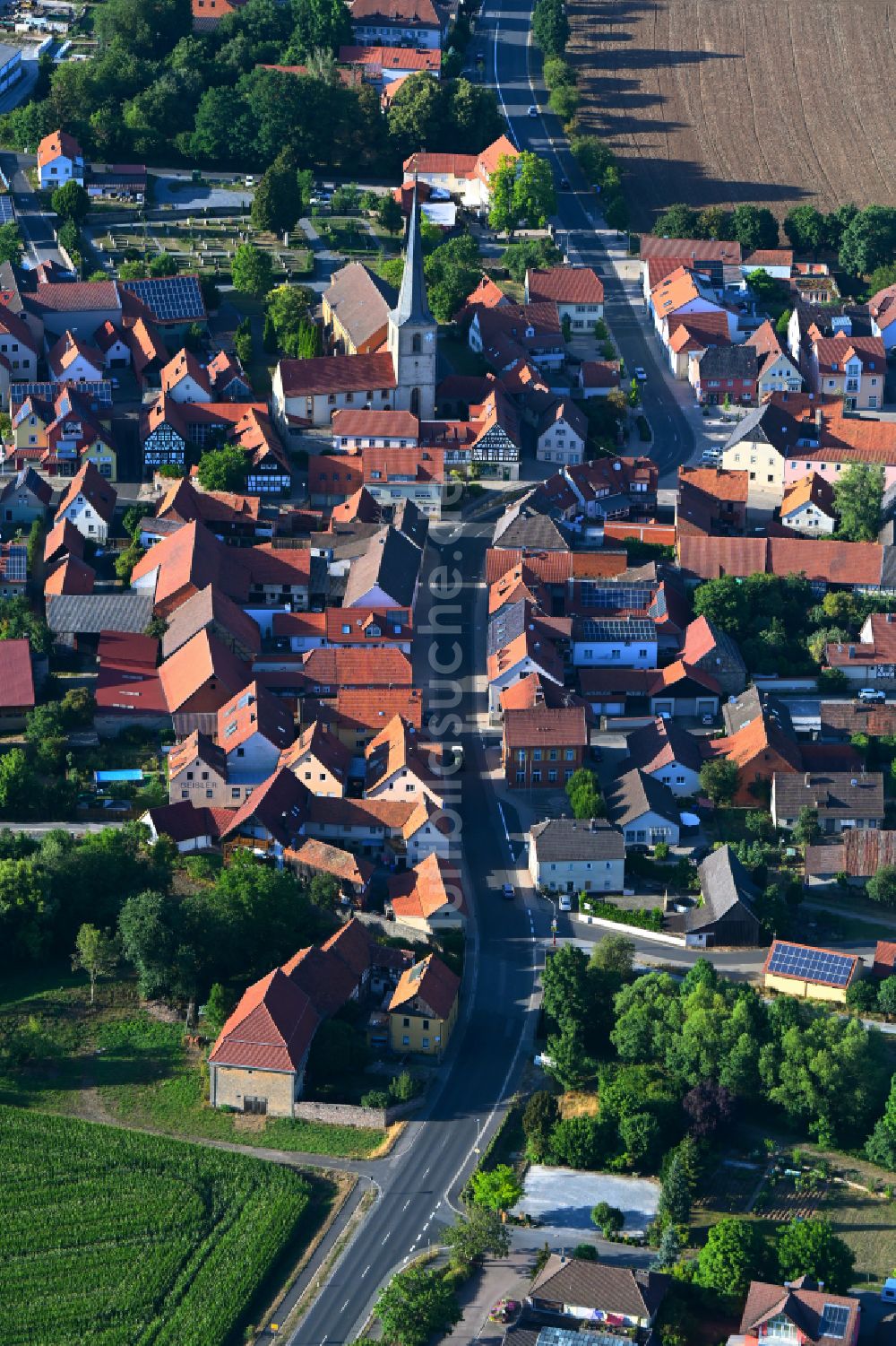 Luftbild Unsleben - Ortsansicht in Unsleben im Bundesland Bayern, Deutschland