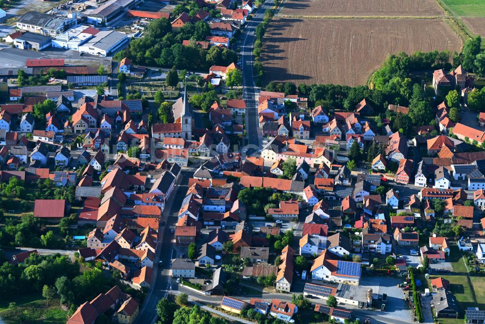 Luftaufnahme Unsleben - Ortsansicht in Unsleben im Bundesland Bayern, Deutschland