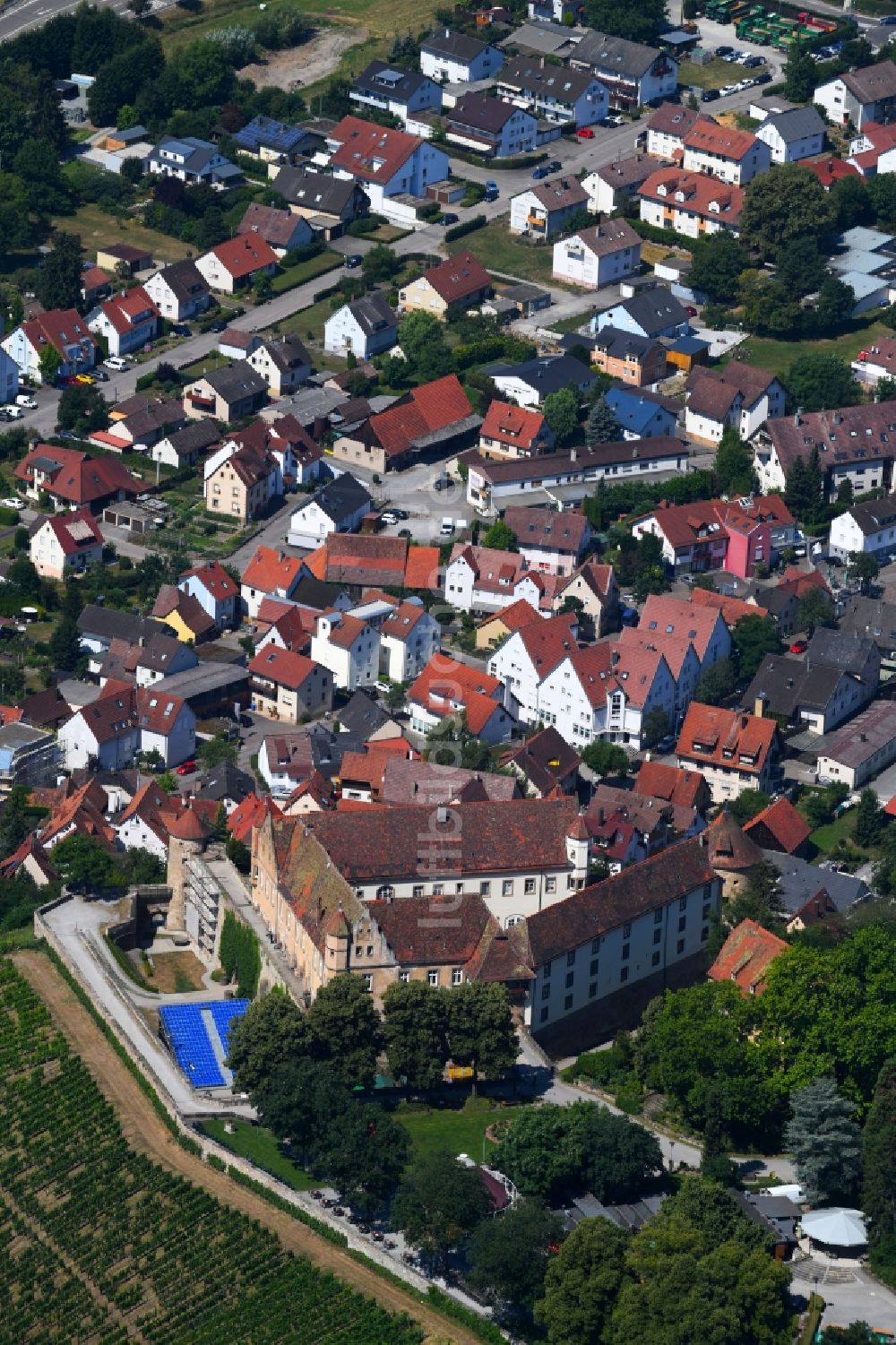 Untergruppenbach von oben - Ortsansicht in Untergruppenbach im Bundesland Baden-Württemberg, Deutschland