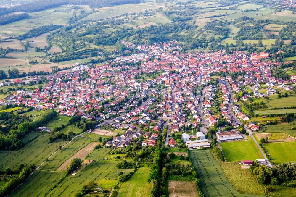 Luftbild Unteröwisheim - Ortsansicht in Unteröwisheim im Bundesland Baden-Württemberg, Deutschland