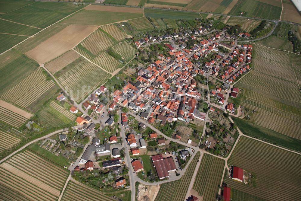 Luftaufnahme Vendersheim - Ortsansicht von Vendersheim im Bundesland Rheinland-Pfalz