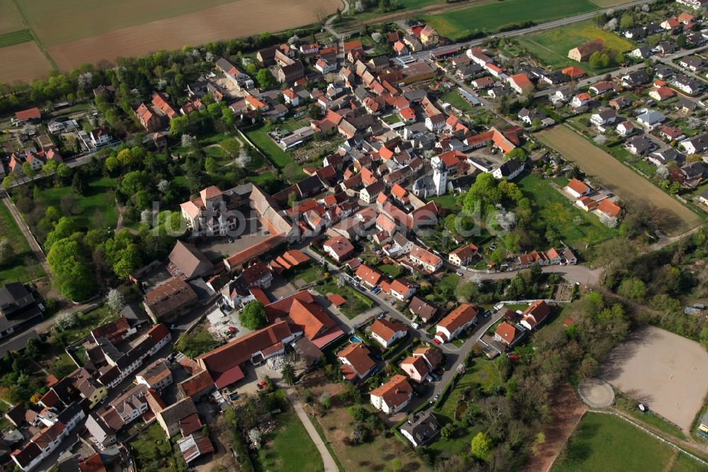 Wachenheim von oben - Ortsansicht von Wachenheim im Bundesland Rheinland-Pfalz