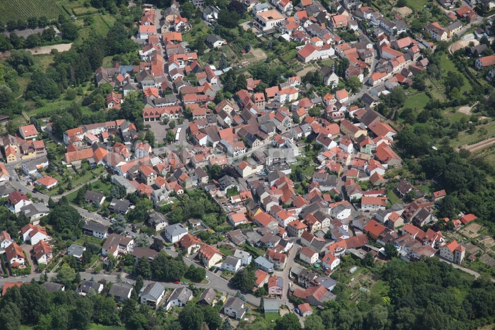 Luftaufnahme Wackernheim - Ortsansicht von Wackernheim im Bundesland Rheinland-Pfalz