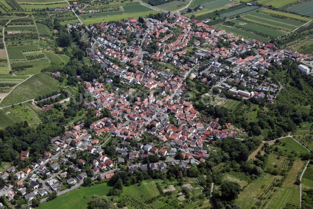 Luftaufnahme Wackernheim - Ortsansicht von Wackernheim im Bundesland Rheinland-Pfalz